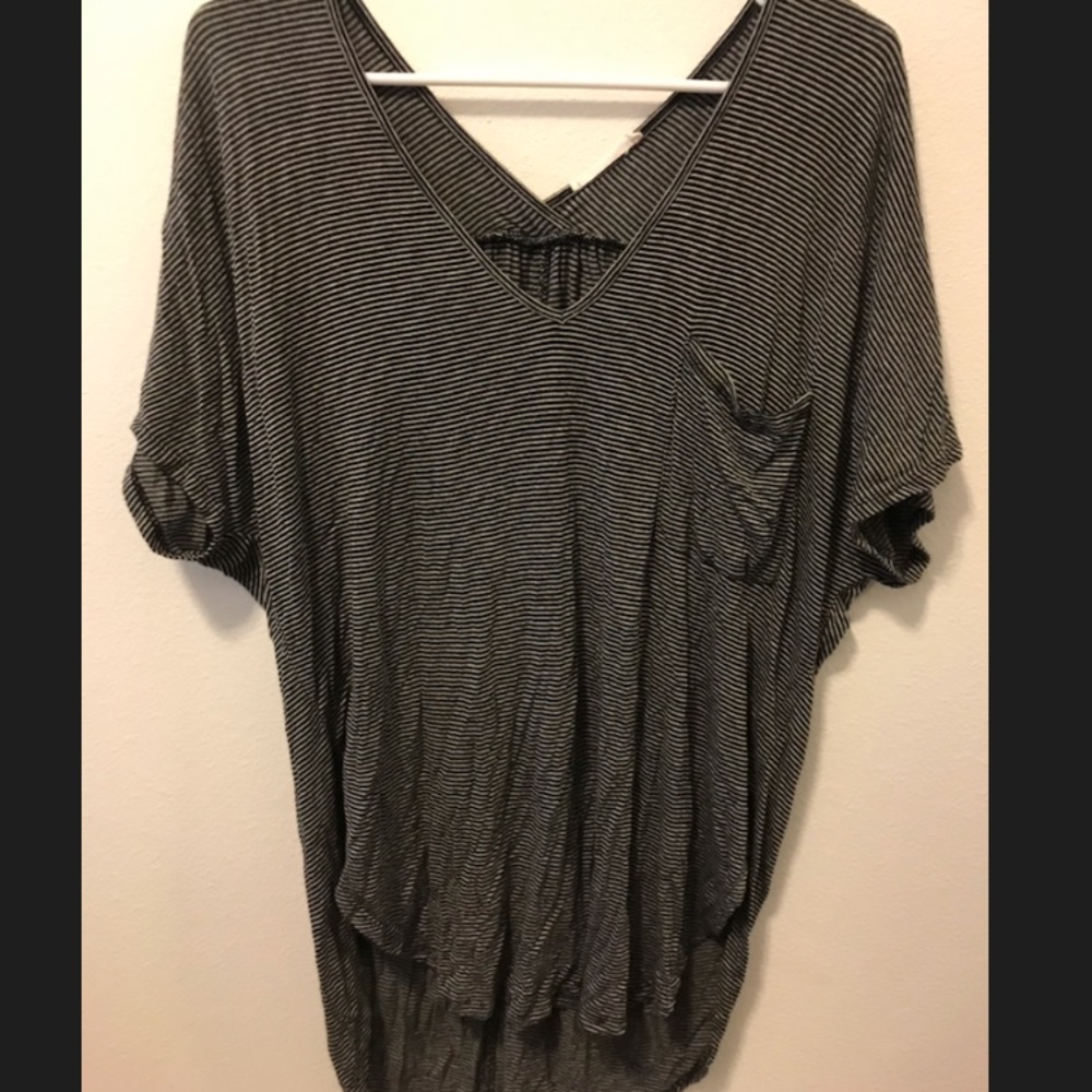 Striped v-neck